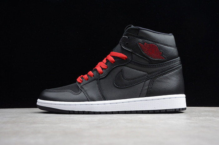 Jordan 1 Retro High Black Satin Gym Red - 555088-060
